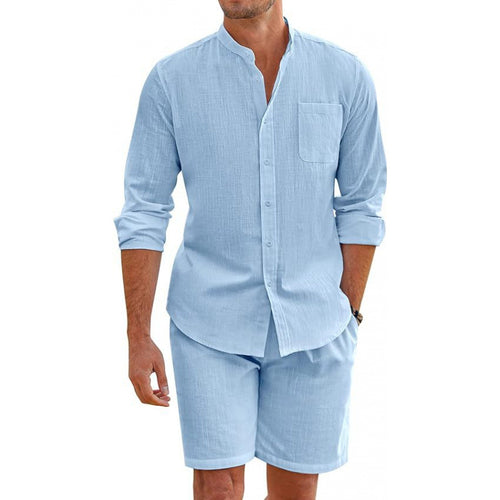 Herren leichtes Leinenhemd mit passender Shorts Echoarchiv