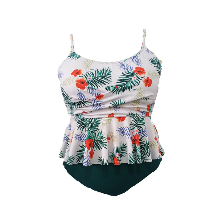 Damen Tankini-Set mit floralem Rüschendesign und figurumspielendem Schnitt Echo Archiv