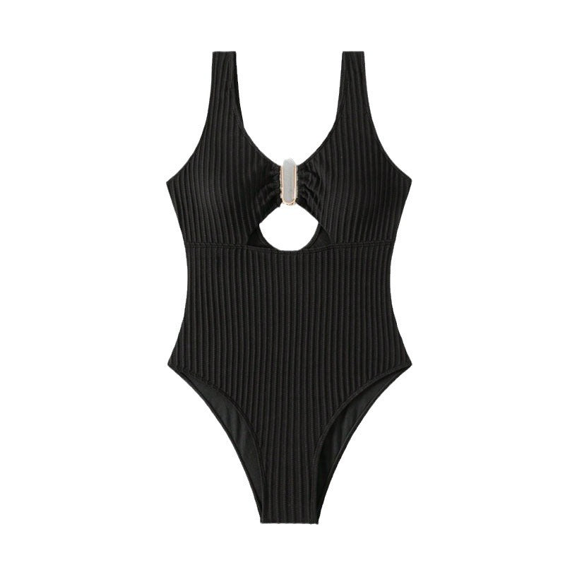 Damen Cut-Out Badeanzug mit elegantem Rippendesign Echo Archiv