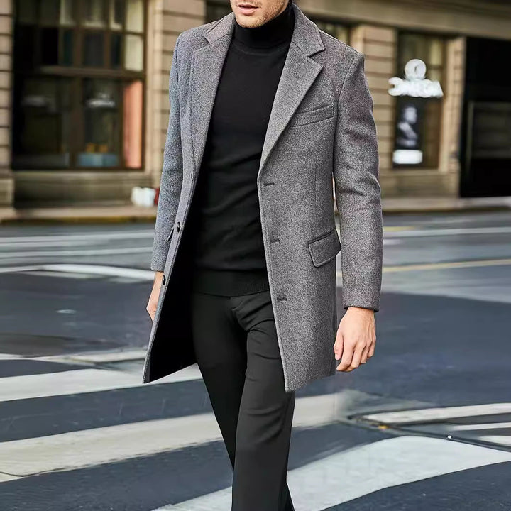 Herren eleganter Wintermantel mit klassischem Revers – Montevé