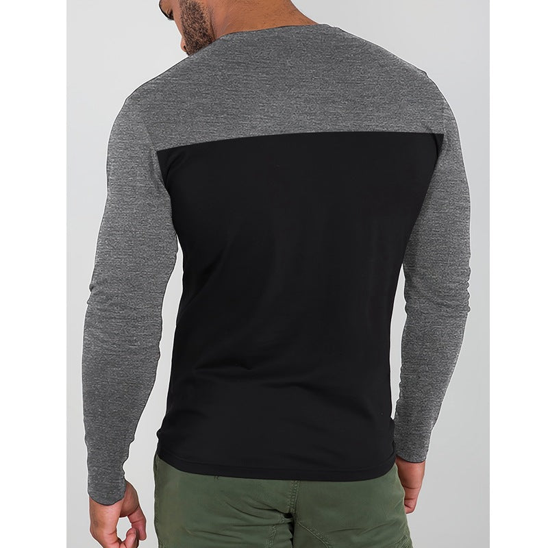 Herren Langarmshirt mit modernen Farbblockelementen und komfortablem Schnitt Echoarchiv