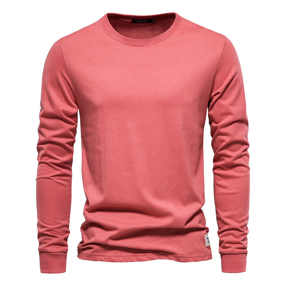 Herren nan klassisches langärmliges Baumwollshirt mit Rundhalsausschnitt und elastischen Bündchen Echo Archiv