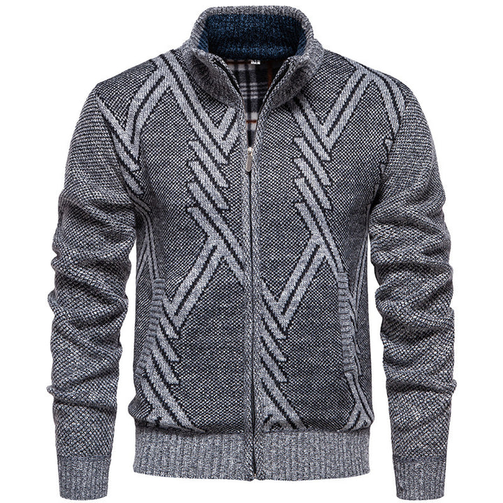 Herren Strickjacke mit strukturiertem Zopfmuster und praktischen Taschen Echoarchiv