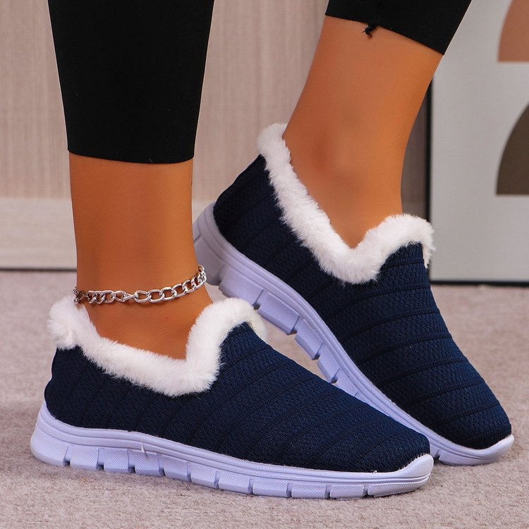 Damen Fleecegefütterte Strick-Slipper-Sneaker mit flexibler EVA-Sohle Echoarchiv