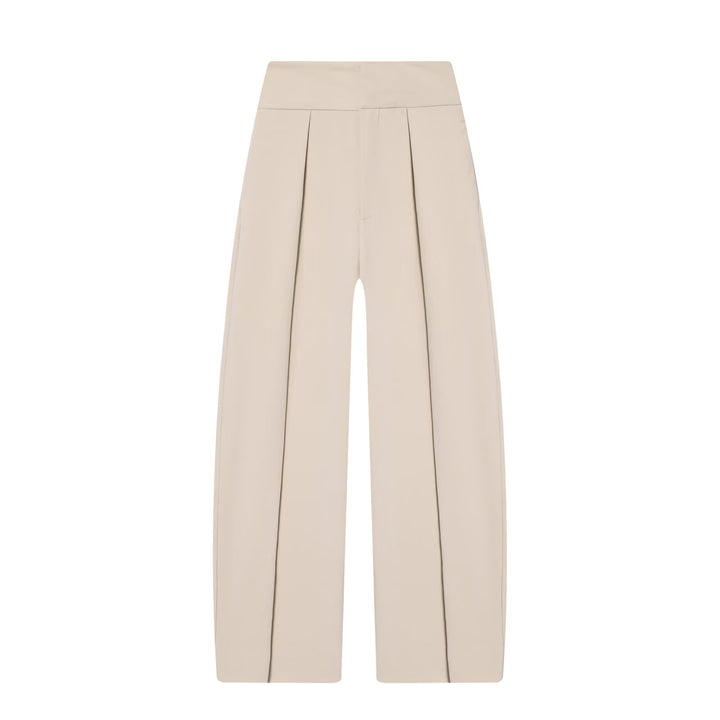 Damen Hochtaillierte Plissée-Hose mit weitem Bein und markanten Vorderfalten Echo Archiv