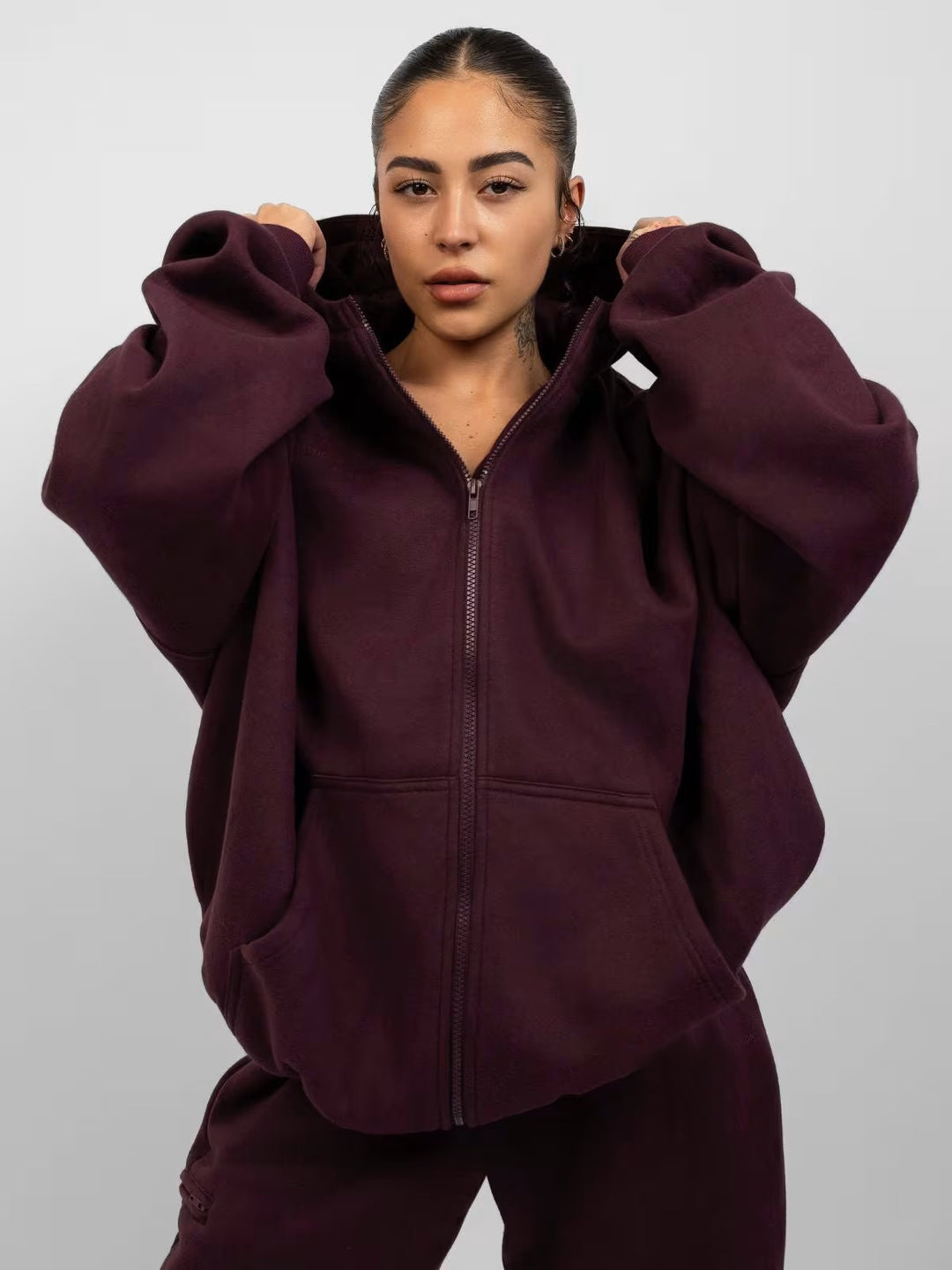 Damen Lässiges Kapuzenpullover und Jogginghose Set Echo Archiv