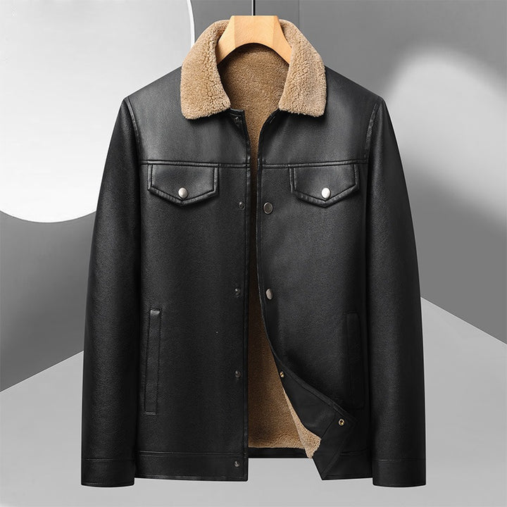Herren Kunstlederjacke mit Teddyfutter Echo Archiv