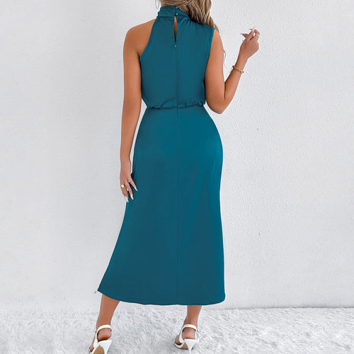 Damen Maxi-Kleid mit asymmetrischem Halter und fließendem Schnitt Echo Archiv