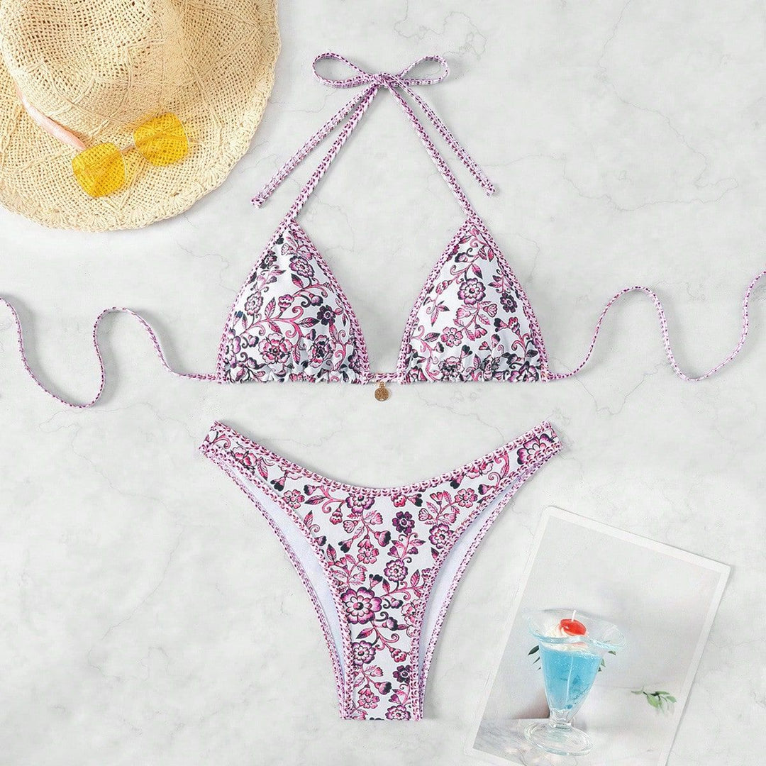 Damen Triangel-Bikini mit floraler Spitze Echo Archiv