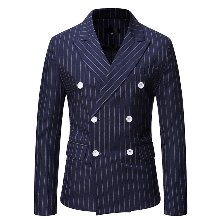 Herren elegante Doppelreiherjacke mit Nadelstreifen Echoarchiv