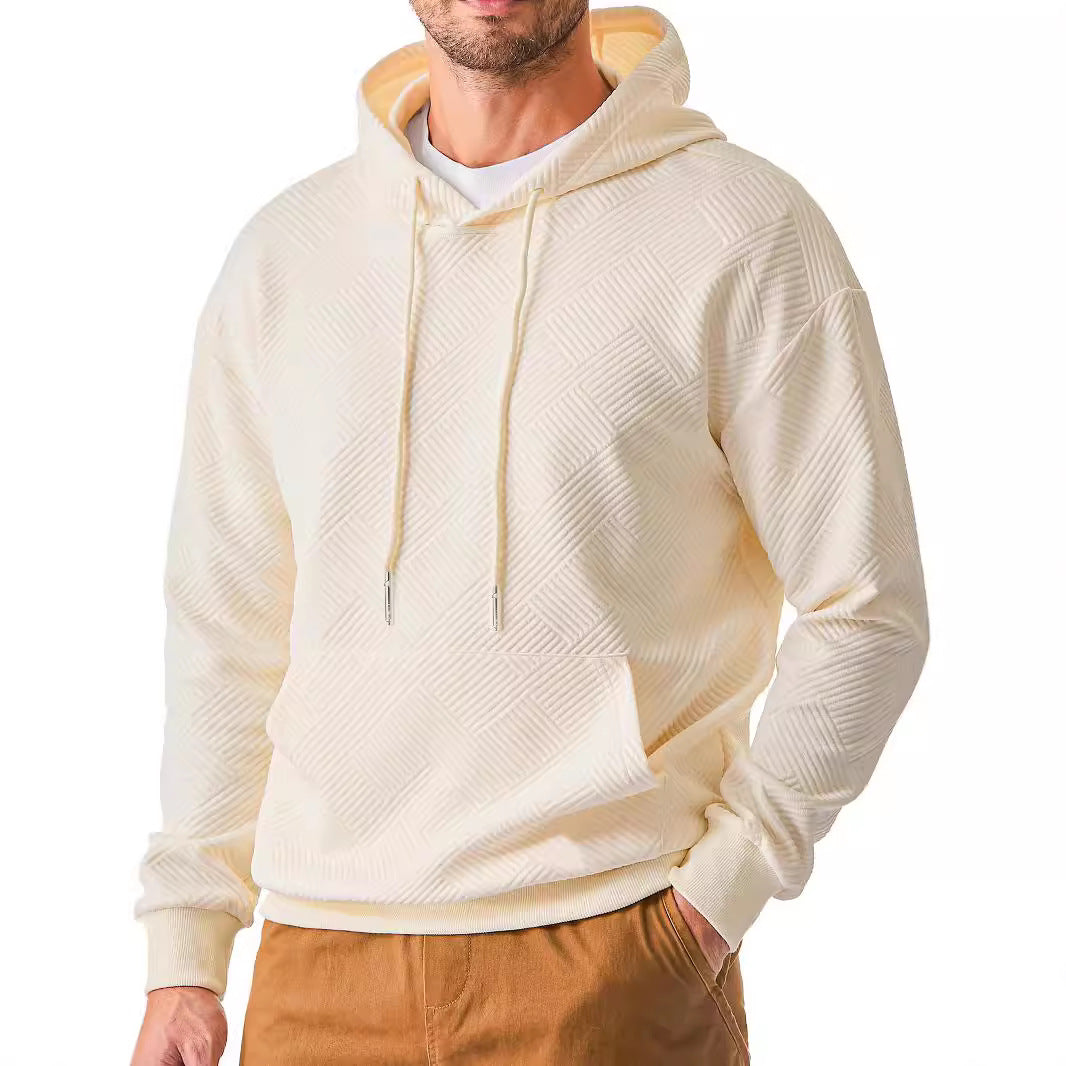 Herren Hoodie mit strukturiertem Design und praktischer Kängurutasche Echoarchiv