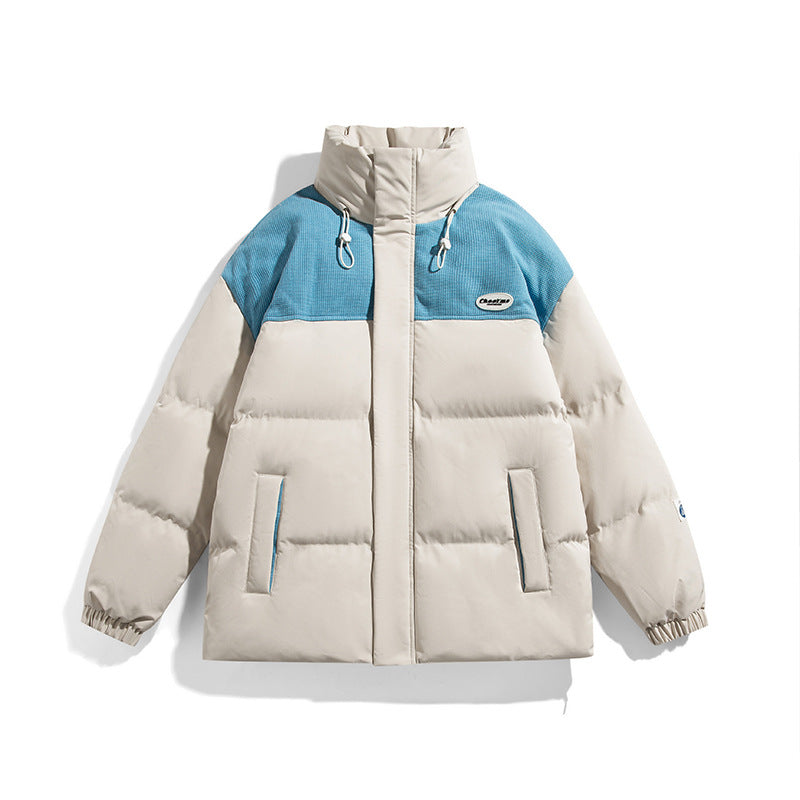 Herren Wattierte Oversize-Steppjacke mit hohem Stehkragen und kontrastiertem Schulterpaneel Echo Archiv