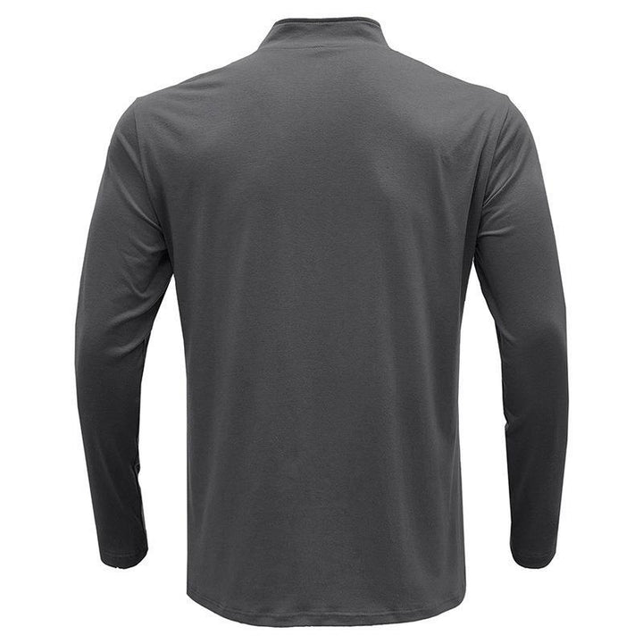 Herren Langarm Shirt mit Stehkragen und halbem Reißverschluss Echoarchiv