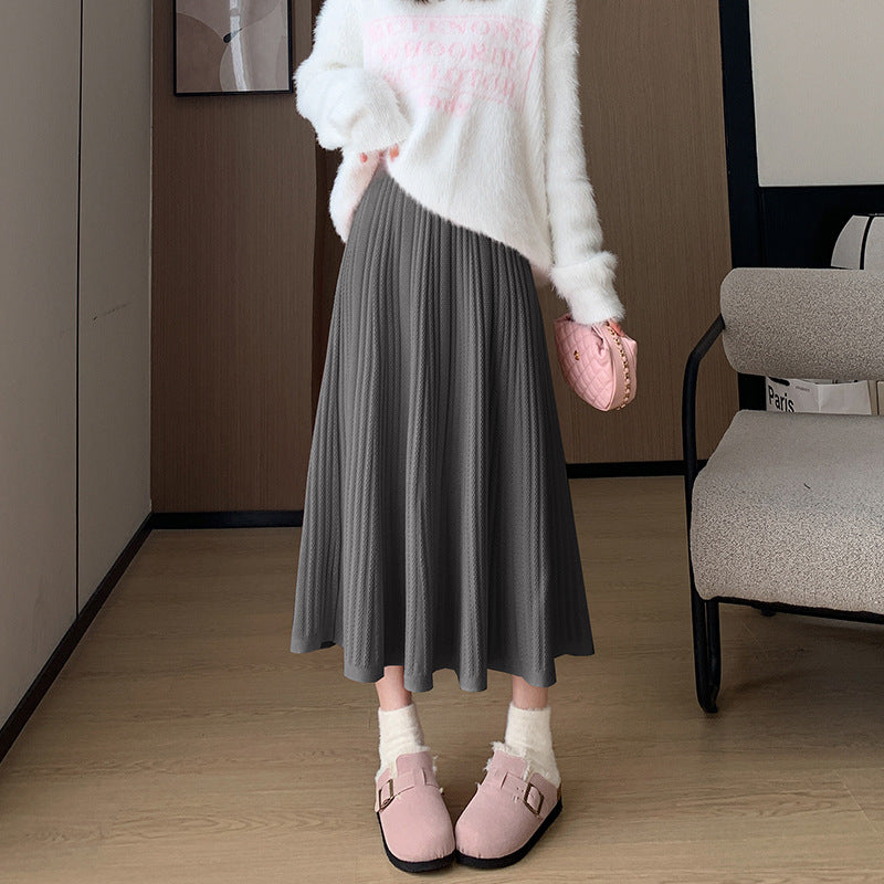 Damen Eleganter Plissee-Midirock mit hohem Bund Echo Archiv