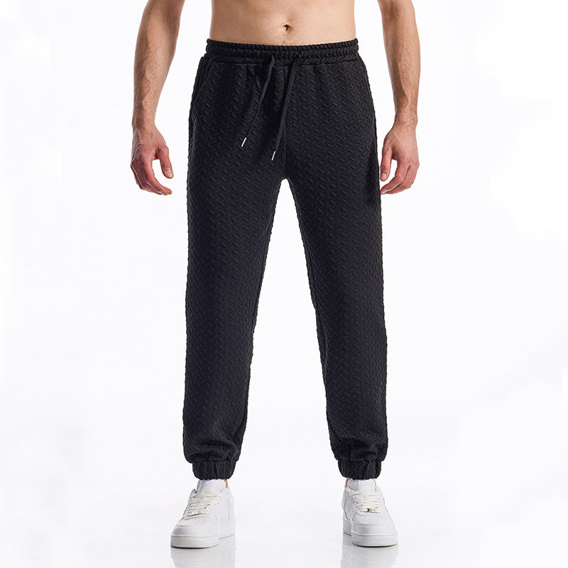 Herren bequeme Freizeithose mit elastischem Bund und Strukturmuster Echoarchiv