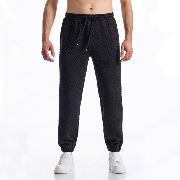 Herren bequeme Freizeithose mit elastischem Bund und Strukturmuster Echoarchiv