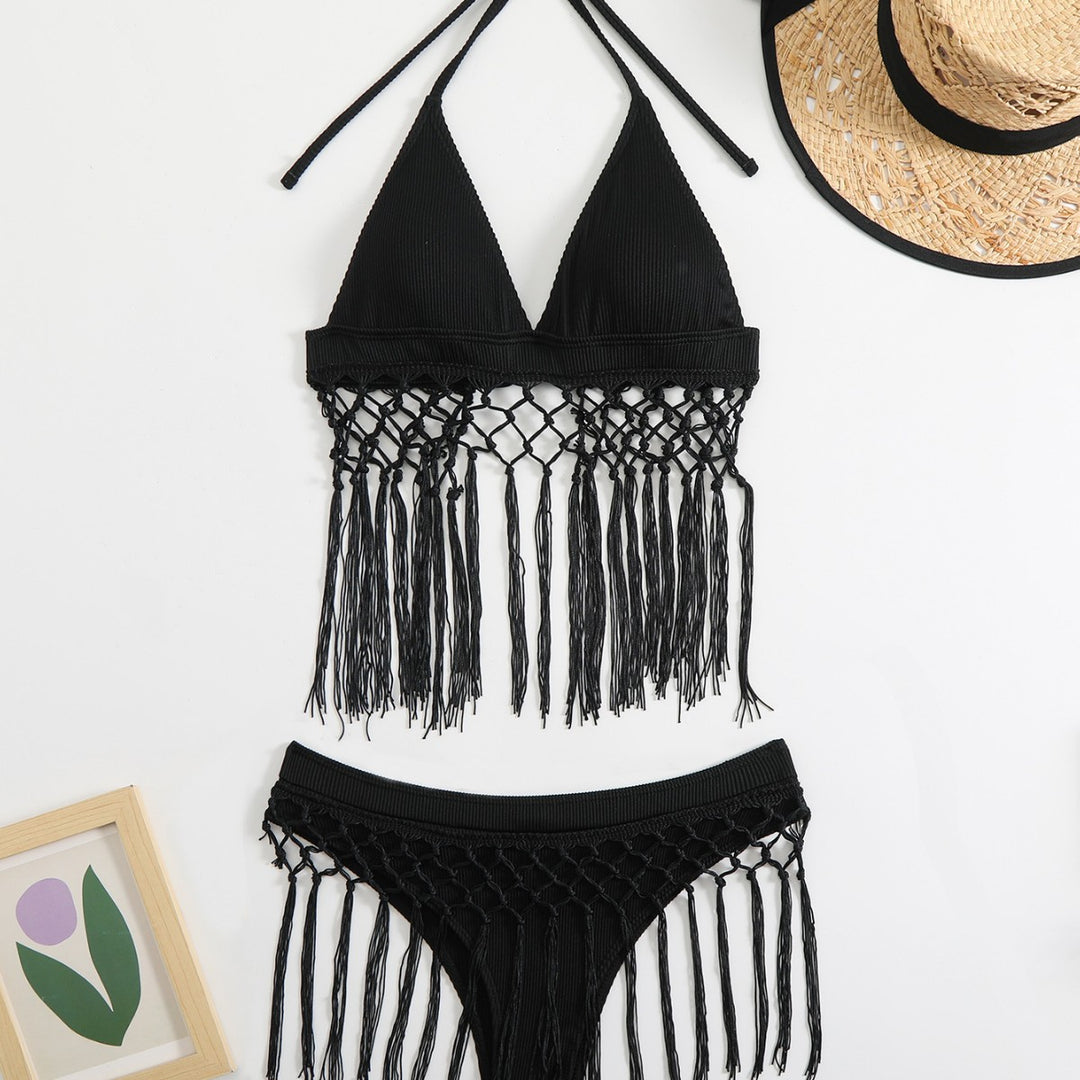 Damen Freizeitsommer-Bikini mit modischen Fransen Echo Archiv