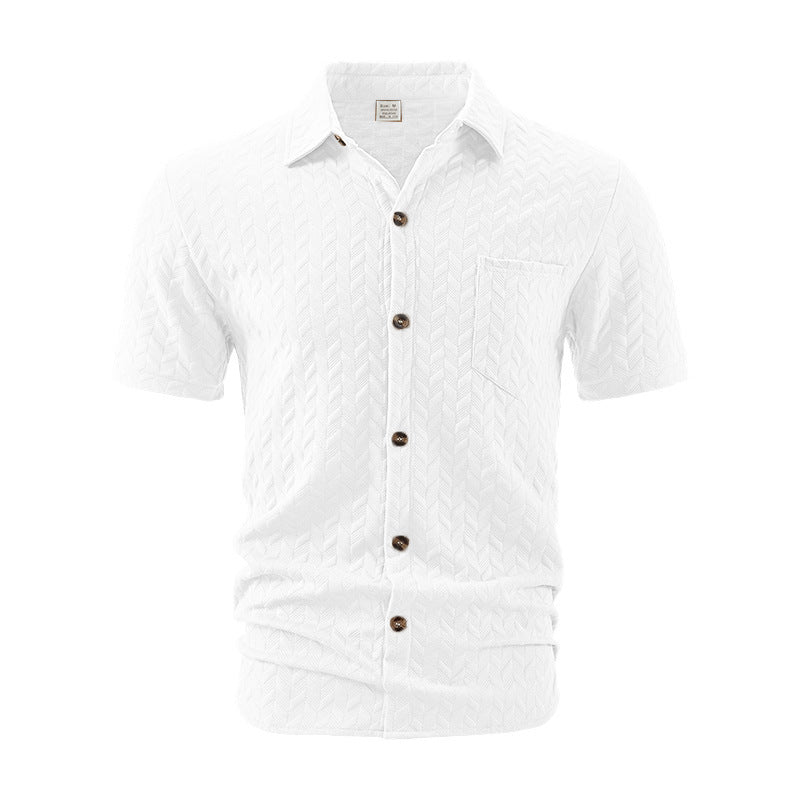 Herren Kurzarm-Hemd mit strukturiertem Design Echoarchiv