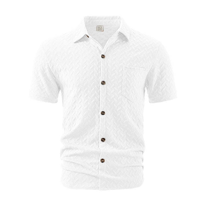 Herren Kurzarm-Hemd mit strukturiertem Design Echoarchiv