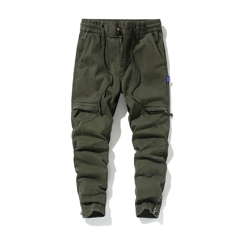 Herren Funktionale Cargo-Joggerhose mit Knieabnähern, Reißverschluss-Knöchel und Elastikbund Echo Archiv
