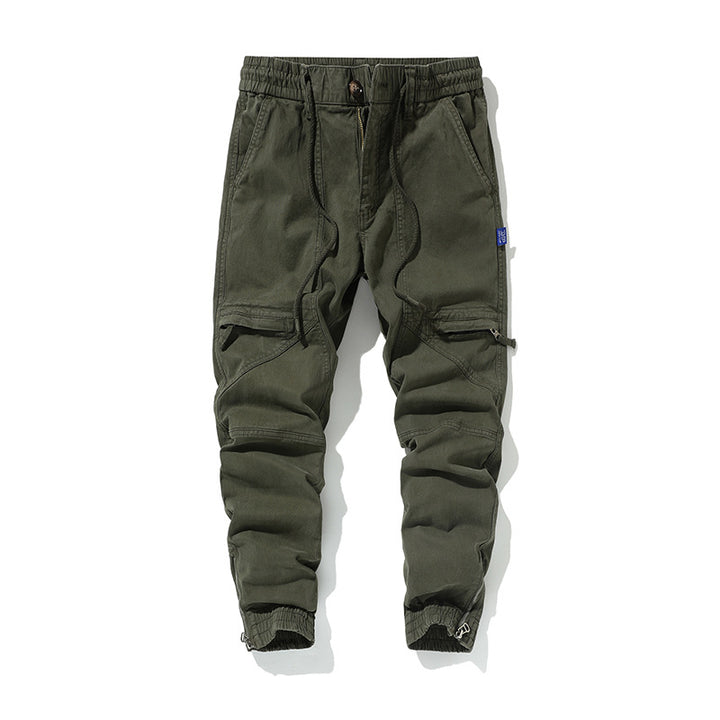Herren Funktionale Cargo-Joggerhose mit Knieabnähern, Reißverschluss-Knöchel und Elastikbund Echo Archiv