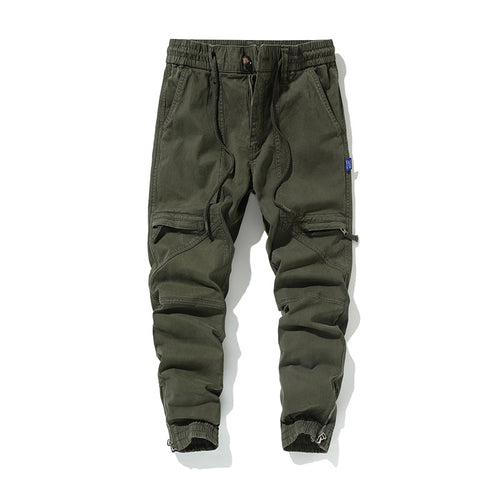 Herren Funktionale Cargo-Joggerhose mit Knieabnähern, Reißverschluss-Knöchel und Elastikbund Echo Archiv