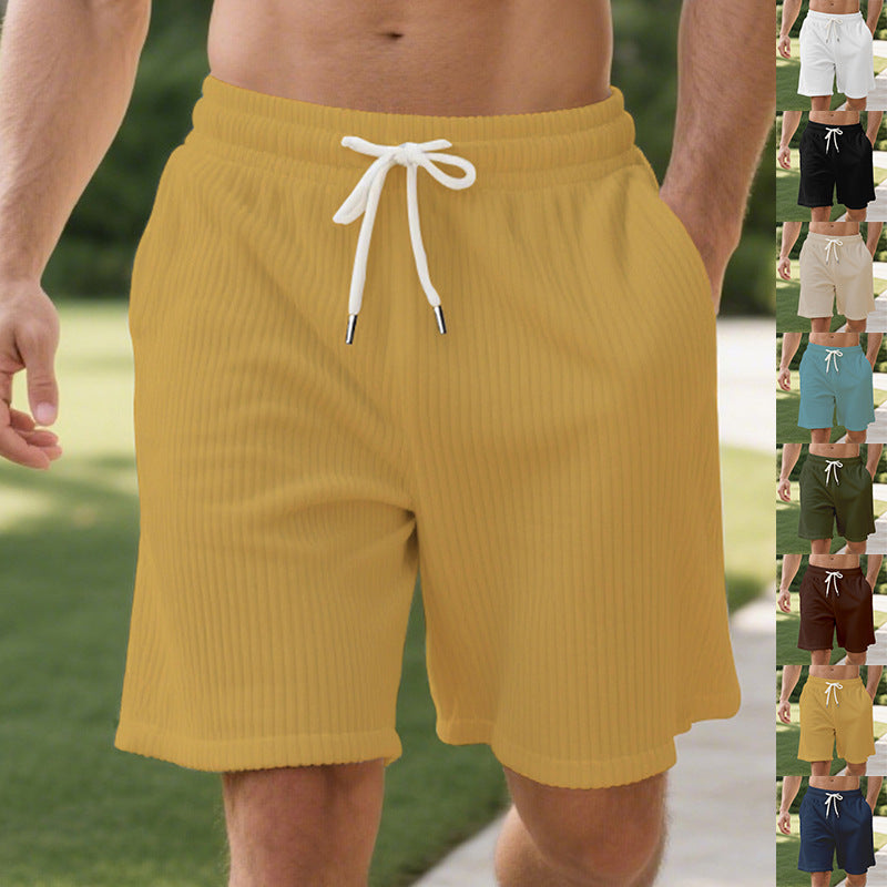 Herren nan gerippte Jersey-Shorts mit elastischem Bund, dekorativem Kordelzug und seitlichen Eingrifftaschen Echo Archiv