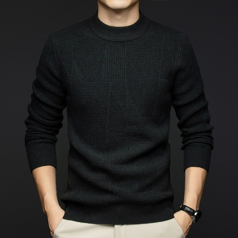 Herren feiner Rundhals-Strickpullover aus hochwertiger Wolle Echoarchiv