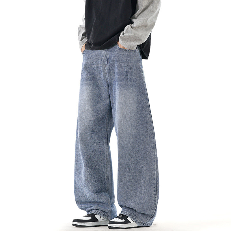 Herren Relaxed Wide‑Leg Denimhose mit extra weitem Bein und Vintage-Fade Echo Archiv