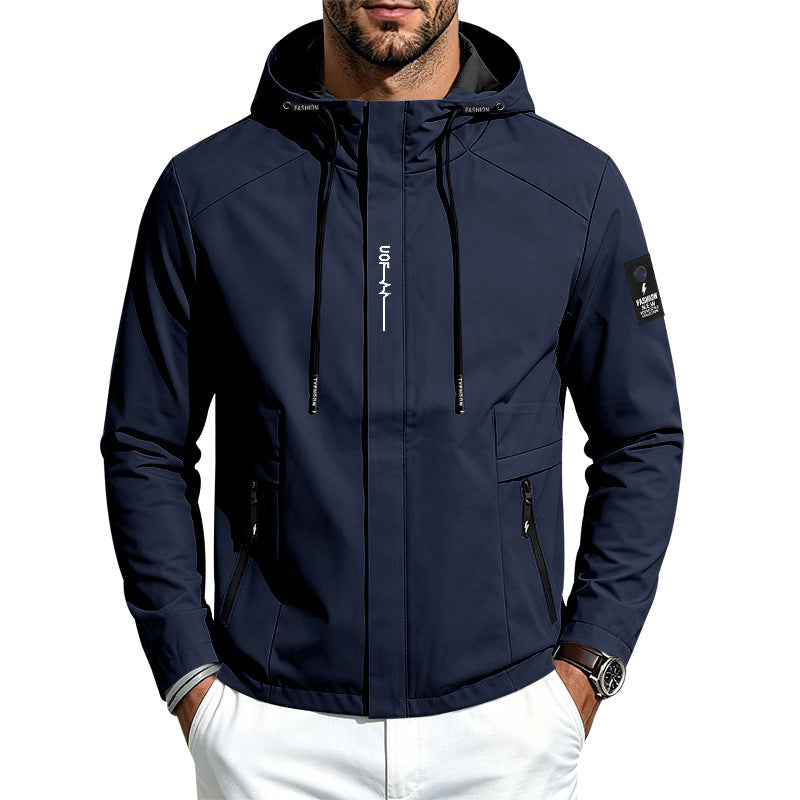 Herren Leichte Softshelljacke mit Kapuze wind- und wasserabweisend Reißverschlusstaschen Echoarchiv