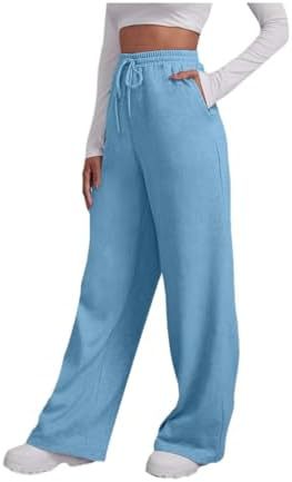 Damen weite High‑Waist Palazzo-Loungehose mit elastischem Komfortbund, Kordelzug und seitlichen Eingrifftaschen – Avélisse