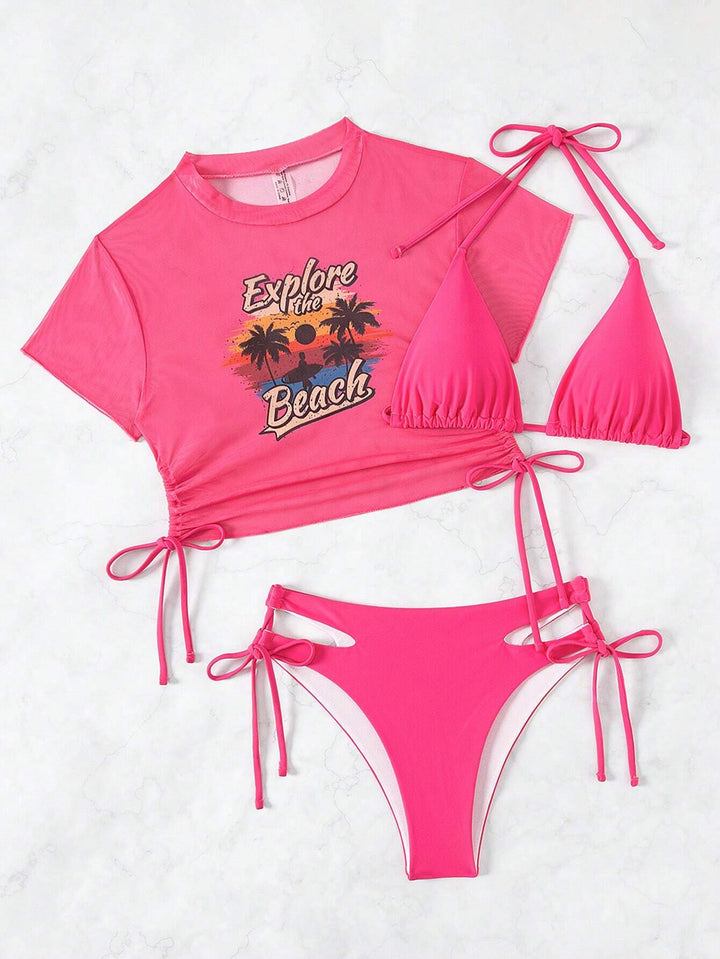 Damen Set mit Crop-Top und Triangel-Bikini Echo Archiv