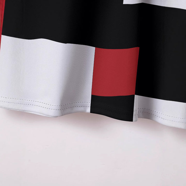 Herren Poloshirt mit kreativem Blockdesign und atmungsaktiver Textur Echoarchiv
