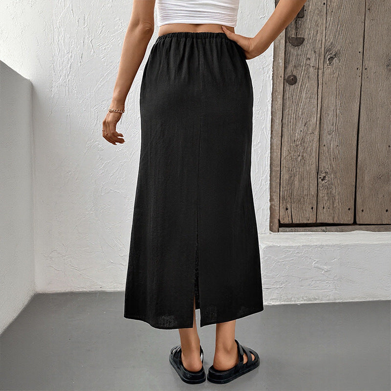 Damen Eleganter Maxirock mit verstellbarem Taillenzug Echo Archiv