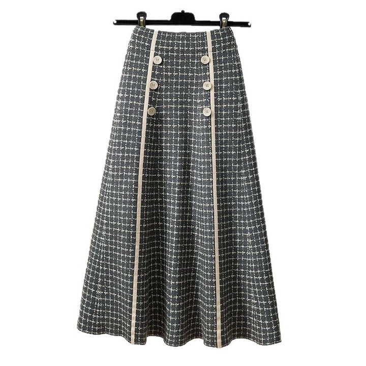 Damen Eleganter und fließender Maxirock mit Knopfdetails Echo Archiv