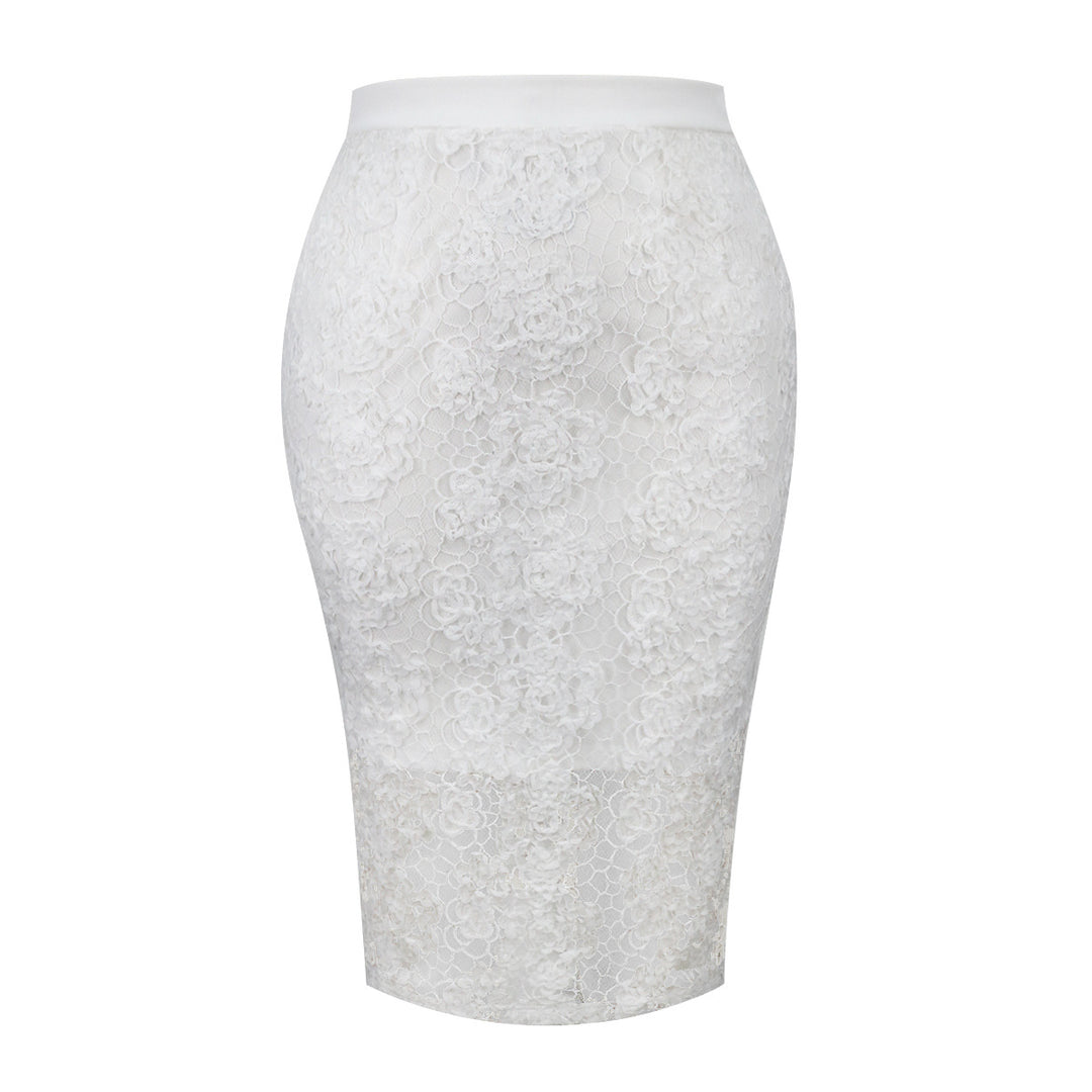 Damen Eleganter Spitzenrock mit floralen Akzenten Echo Archiv