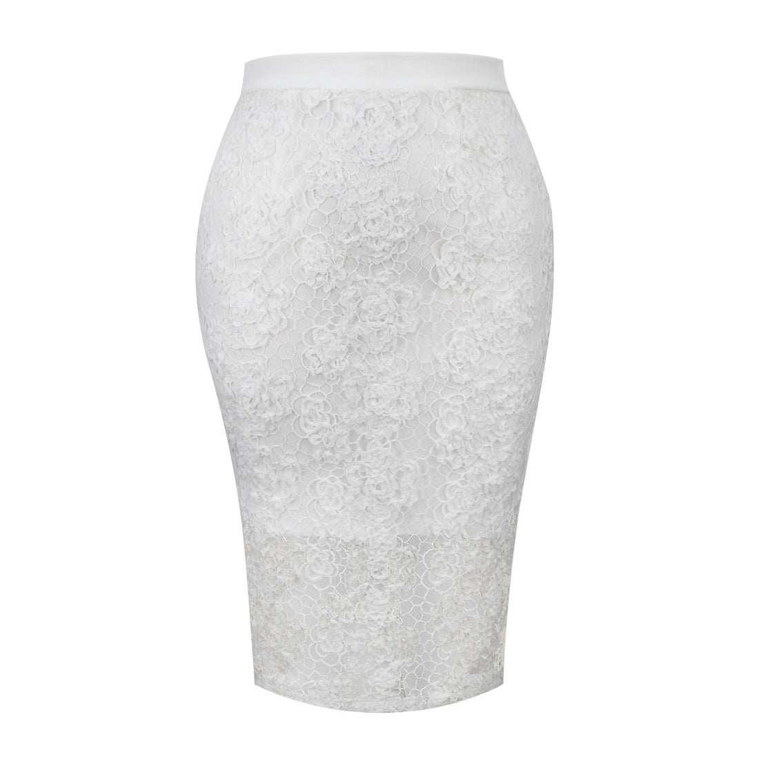 Damen Eleganter Spitzenrock mit floralen Akzenten – Élara