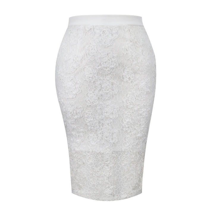 Damen Eleganter Spitzenrock mit floralen Akzenten Echo Archiv