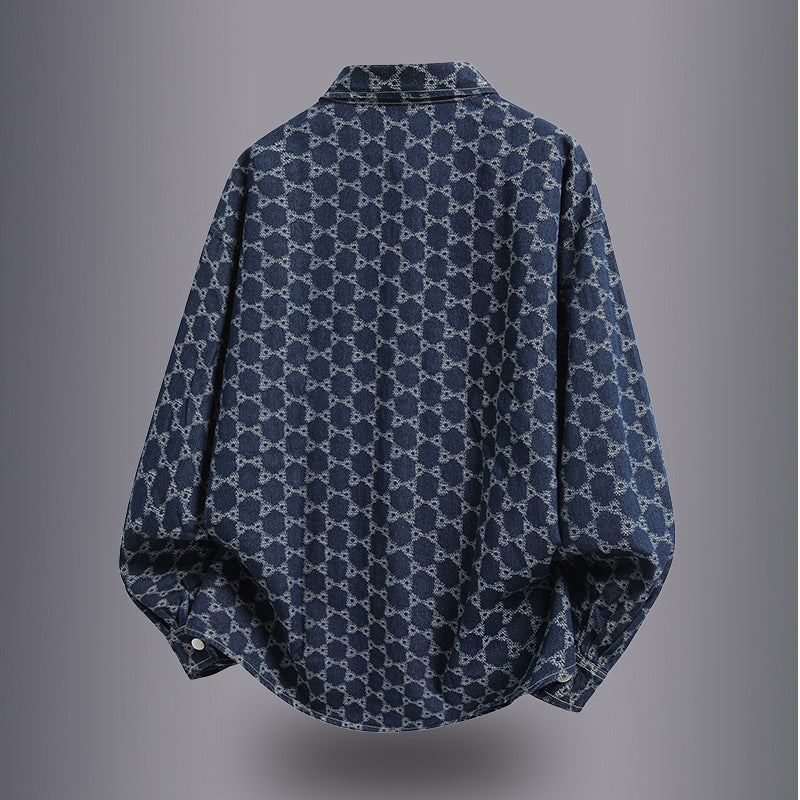 Herren lässige Overshirtjacke mit einzigartigem Muster Echoarchiv