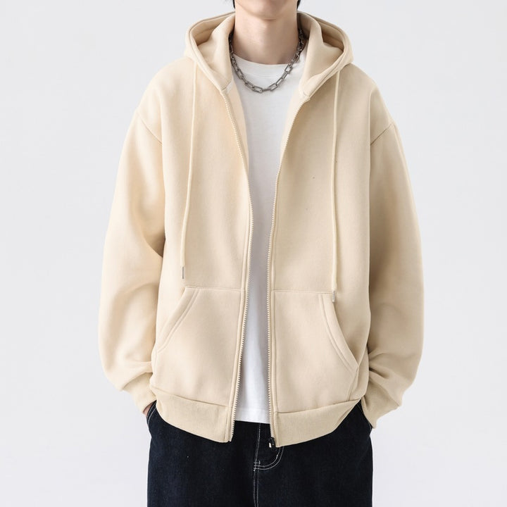 Herren Kapuzensweatjacke mit durchgehendem Reißverschluss und legerer Passform Echoarchiv