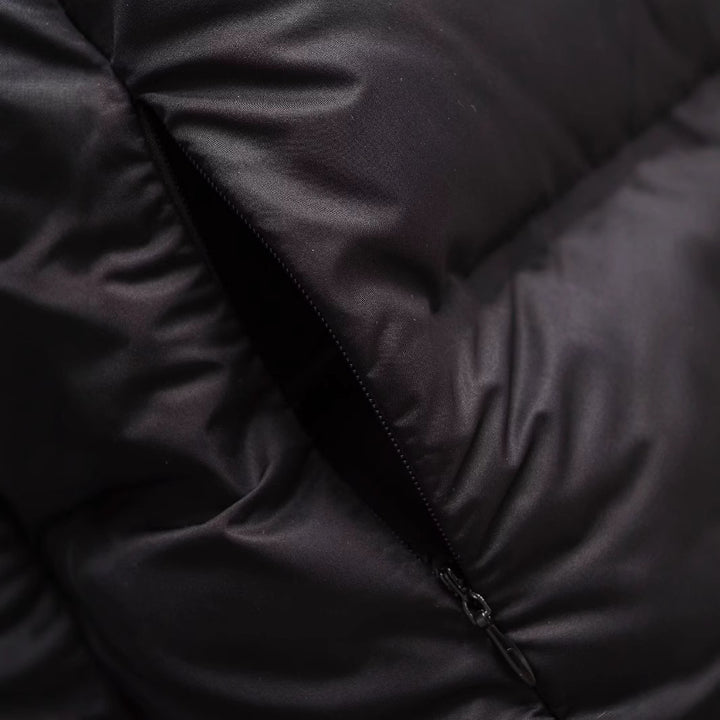 Damen Cropped Stepp-Parka mit Kapuze, wasserdichtem Reißverschluss und Rippbündchen Echoarchiv