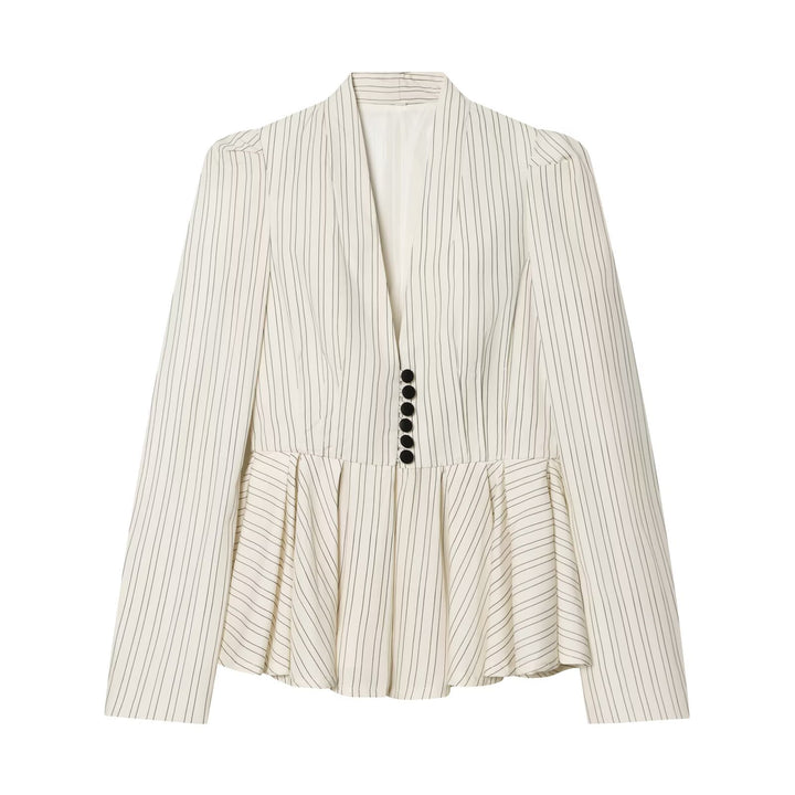 Damen Taillierter Nadelstreifen-Blazer mit Schalkragen und Schößchen Echo Archiv