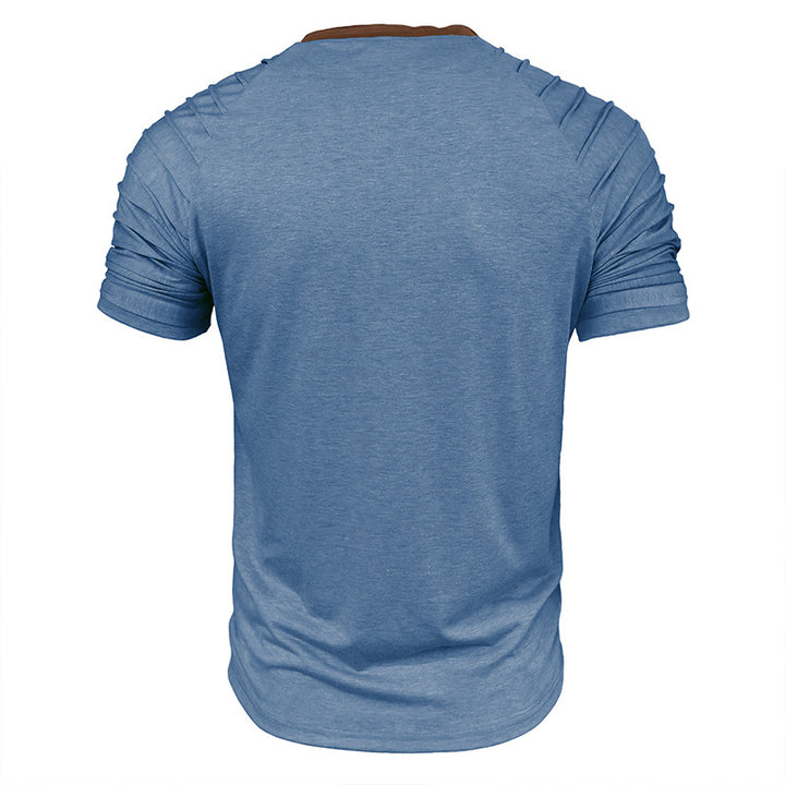 Herren Poloshirt mit gesteppten Ärmeln und modischen Knopfdetails Echoarchiv