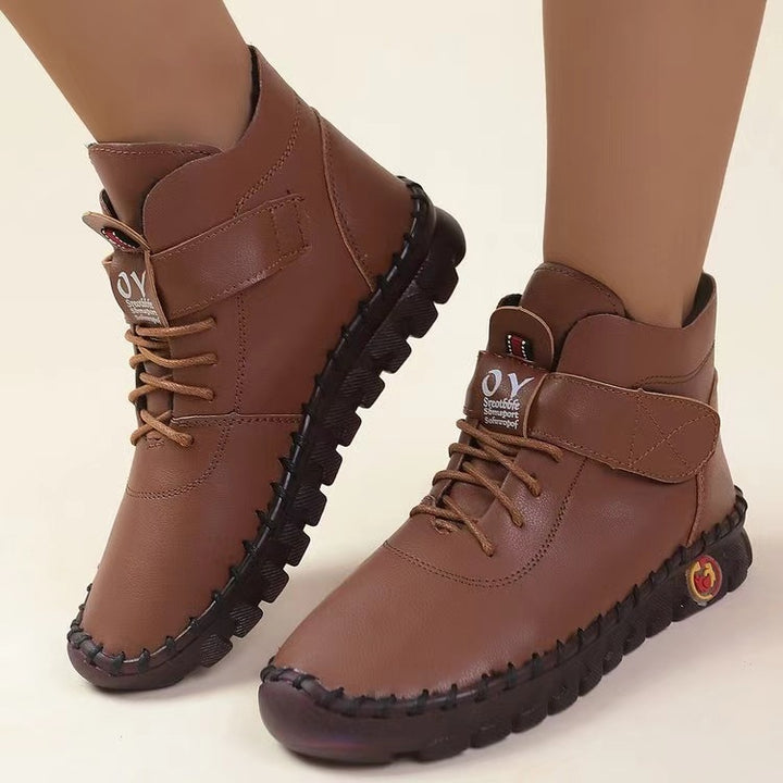 Damen nan knöchelhohe Freizeitboots mit Klettverschluss, elastischer Schnürung und markanter Profilsohle Echo Archiv