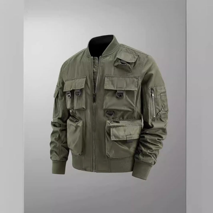Herren taktische Multifunktionale Bomberjacke mit mehreren Taschen – Brevano