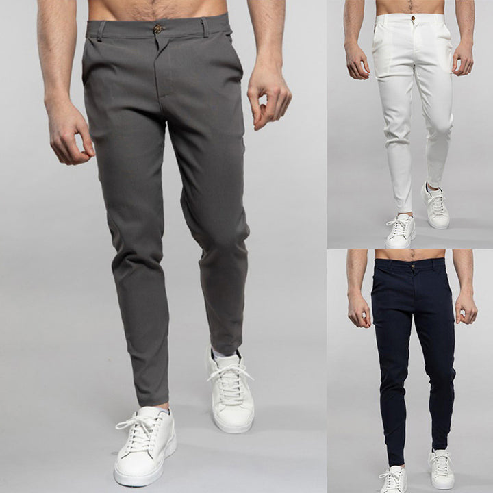 Herren schicke Slim-Fit Anzughose mit modernen Details Echoarchiv