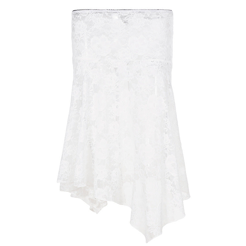 Damen eleganter Spitzenrock mit asymmetrischem Schnitt Echo Archiv