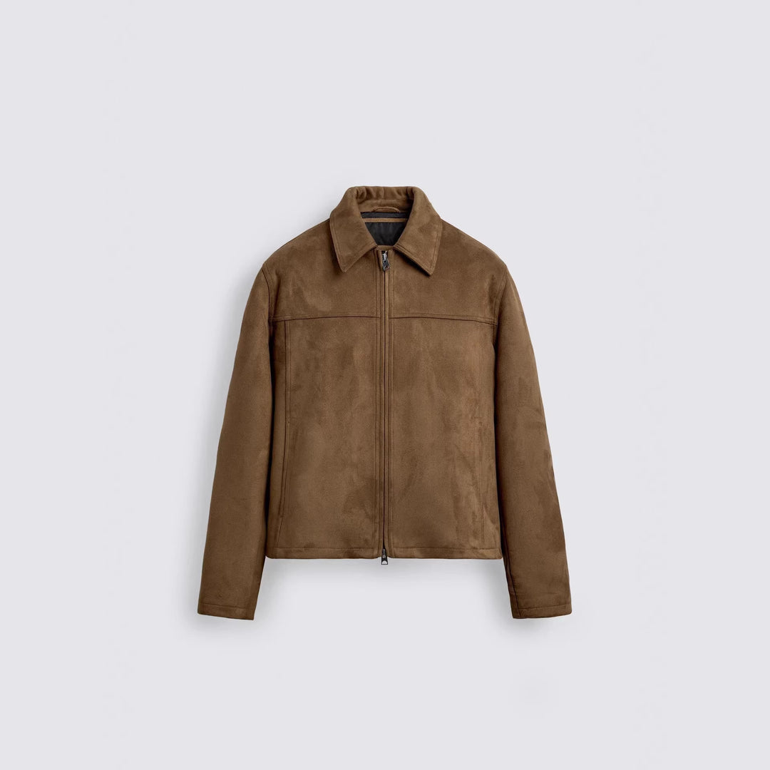 Herren Wildlederjacke mit Reißverschluss und Hemdkragen Echo Archiv
