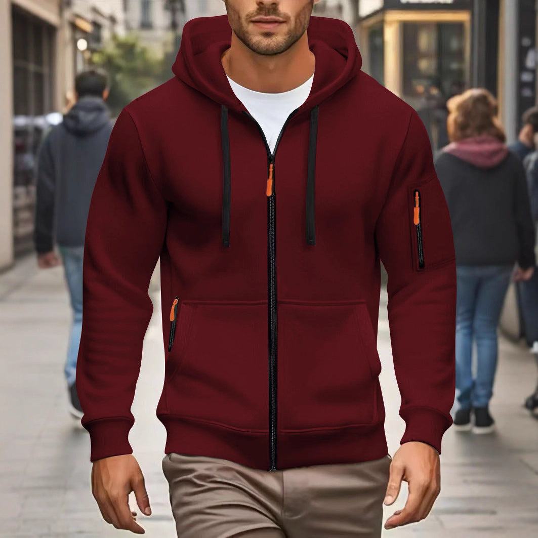 Herren sportliche Kapuzenjacke mit funktionalen Reißverschlusstaschen Echoarchiv