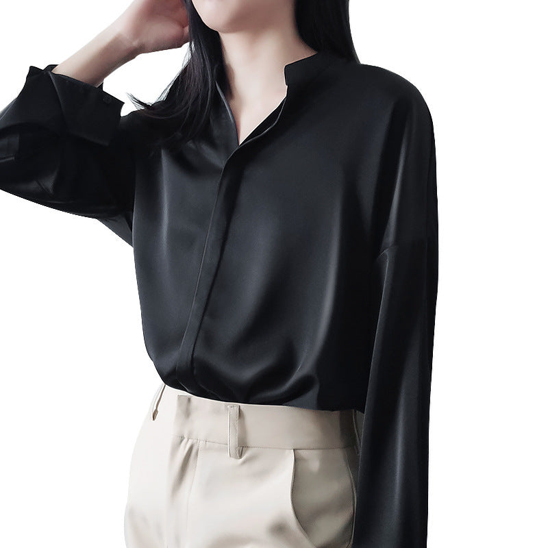 Damen Elegante Bluse aus hochwertigem Satin Echoarchiv
